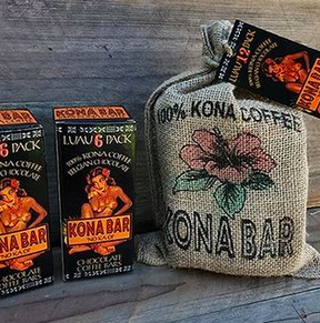 two Kona Bar packs in burlap